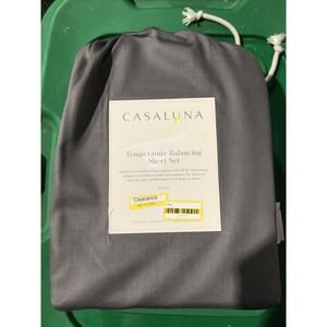 Casaluna‎ Supima Percale Sheet Set Queen Size Dark Gray 250 Thread Count